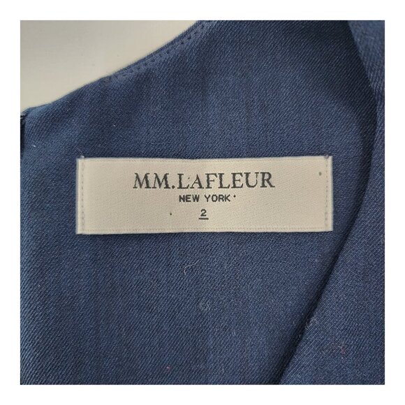 MM LaFleur MM LAFLEUR Annie Sleeveless V-Neck A-Line Blue Navy Dress - Picture 5 of 6